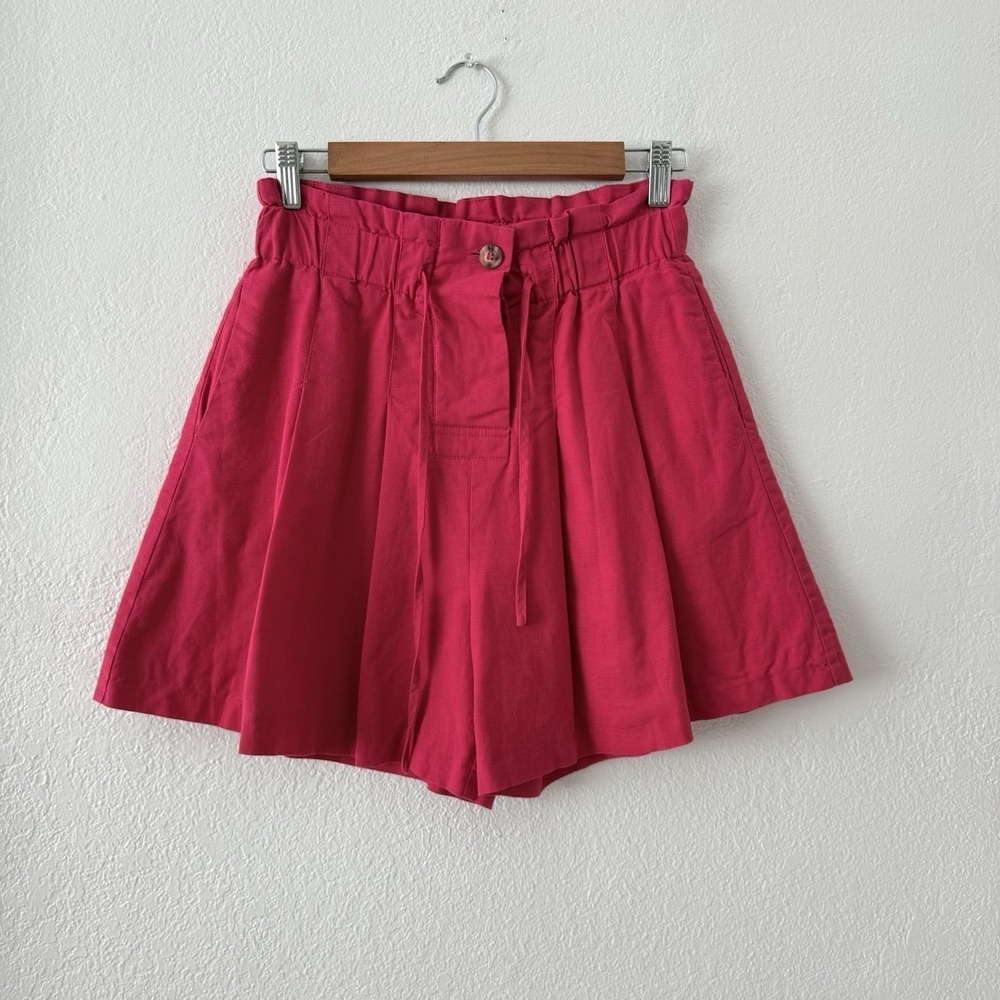 Madison The‎ Label Mayla Pink Linen Blend Shorts Pleated Size Small - Picture 3 of 9